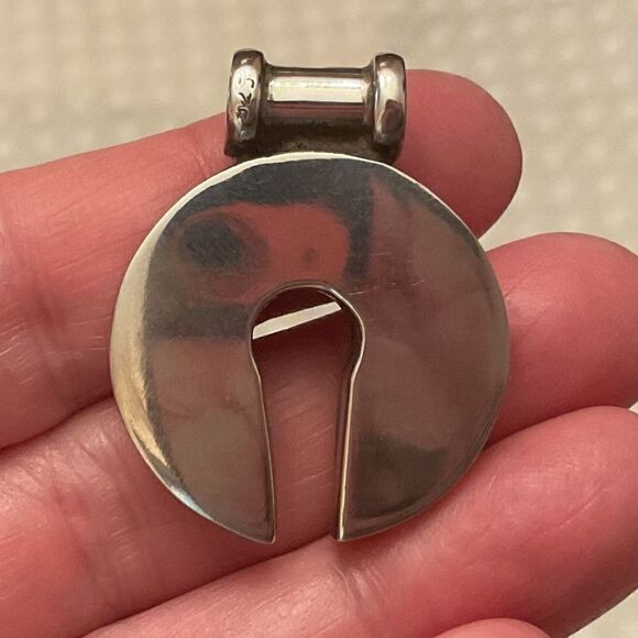 STERLING SILVER 925 ANCIENT GREEK DESIGN SOLID PENDANT - Picture 5 of 11